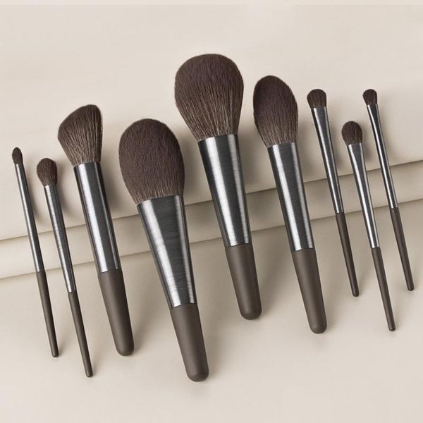 

makeup brushes 9 pcs set eye shadow brush eyebrow foundation highlight skin-friendly beauty tools