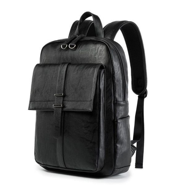 Mochila homem vintage saco de cavalo louco couro genuíno unisex grande capacidade laptop rucksack escola de backapack