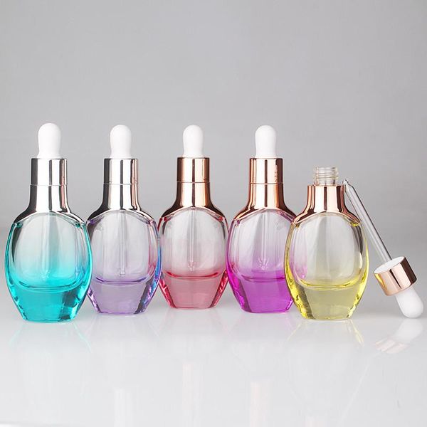 

storage bottles & jars 30ml tubes dropper glass liquid for essential travel colourful rose gold pipette refillable