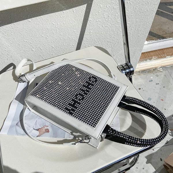 

evening bags diamond square tote bag 2021 summer high-quality pu leather women's designer handbag shoulder messenger