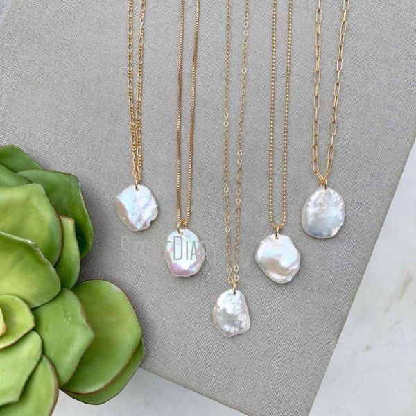 

pendant necklaces nm36578 dainty minimalist gold filled figaro pearl chain wedding jewelry bridesmaid gift ideas delicate everyday, Silver
