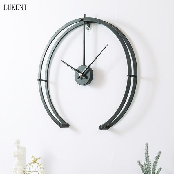 

wall clocks nordic luxury home decoration iron semicircle creative clock living room bedroom 50cm hanging decorations