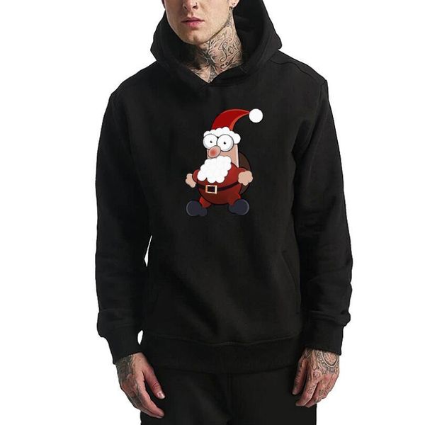 

new women designer mens streewear jogger sportswear pullover christmas santa claus hoodie men sweatshirt, Black