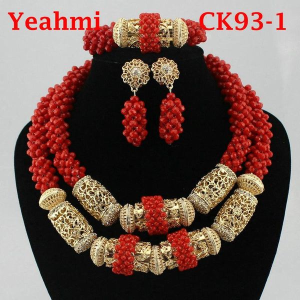 

earrings & necklace 2021 fashion african beads jewelry set nigerian wedding crystal bridal sets 93-1, Silver