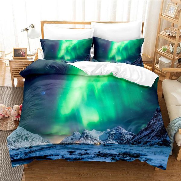 

bedding sets colorful aurora set duvet cover 3d digital printing bed linen  size fashion design