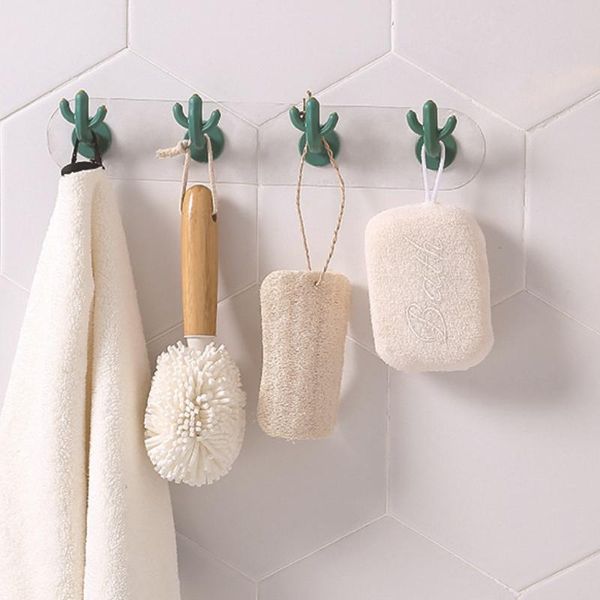 

hooks & rails cactus hook household cartoon traceless door back bathroom