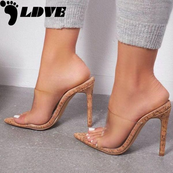 

12cm heels comfortable natural fruit transparent high-heeled sandals super high women shoes 40 yards, Black