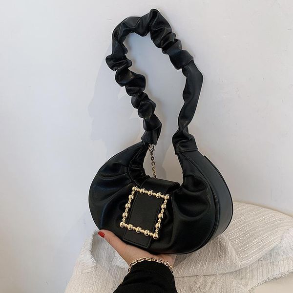 

evening bags fold armpit women's shoulder bag fashion handbag chain crossbody designer pearl lock crescent female purse
