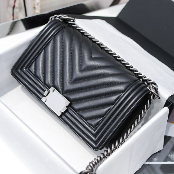 

2021 new bag classic lady handbag diagonal bag leather 25cm 778