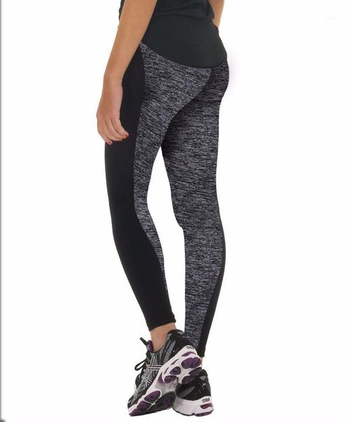 

yoga outfit european and american style double-sided black gray stitching buttocks elastic plus size leggings comfortable pants