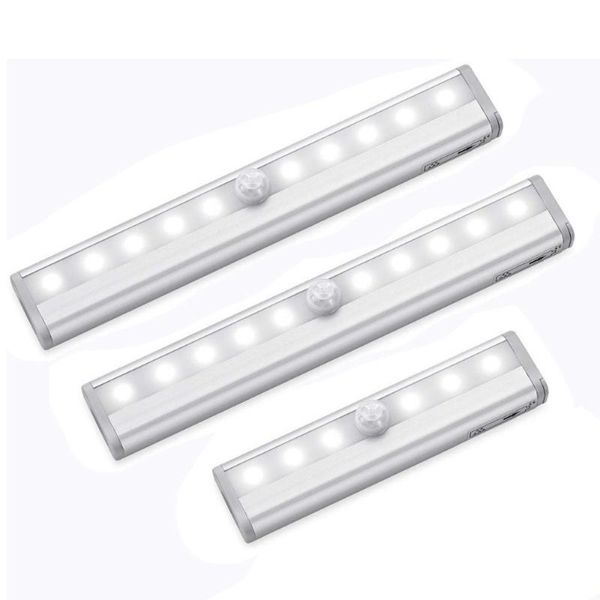

10-19cm led under cabinet light battery powered pir motion sensor night lamp for kitchen wardrobe bedroom closet stairs lighting