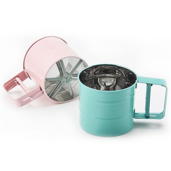 

stainless steel flour sifter strainer fine mesh sieve for icing sugar powder cup kitchen tools baking pastry supplies &