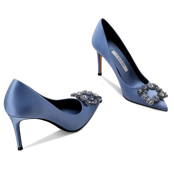 

sandals 2021 spring pointed toe stilettos shallow mouth all-match ladies single shoe dress large size wedding shoe, Black