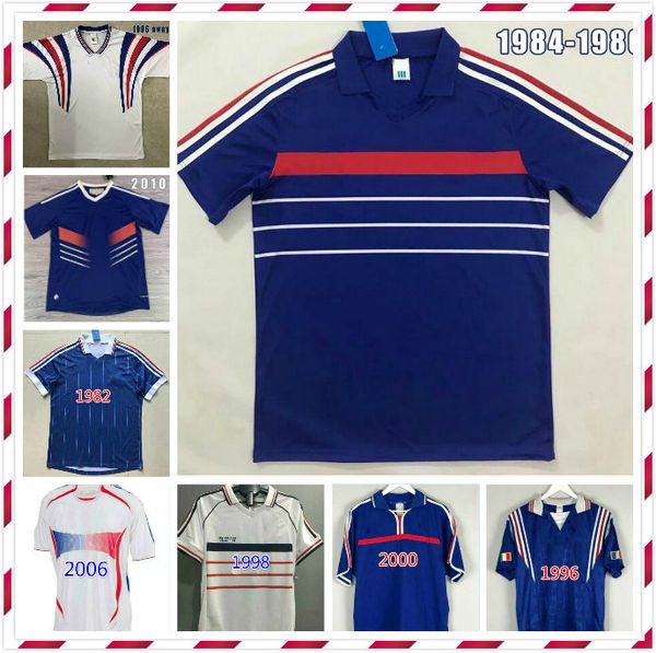

1982 1996 1998 2000 2002 2004 2010 zidane henry retro soccer jerseys djorkaeff trezeguet deschamps henry uniforms maillot de foot maillots f, Black;yellow