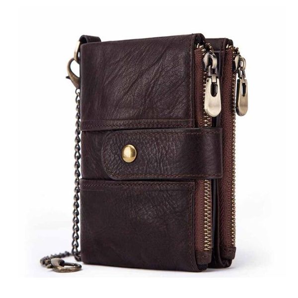 

wallets western cow leather rfid multifunctional hasp zipper men wallet fashion genuine coin, Red;black