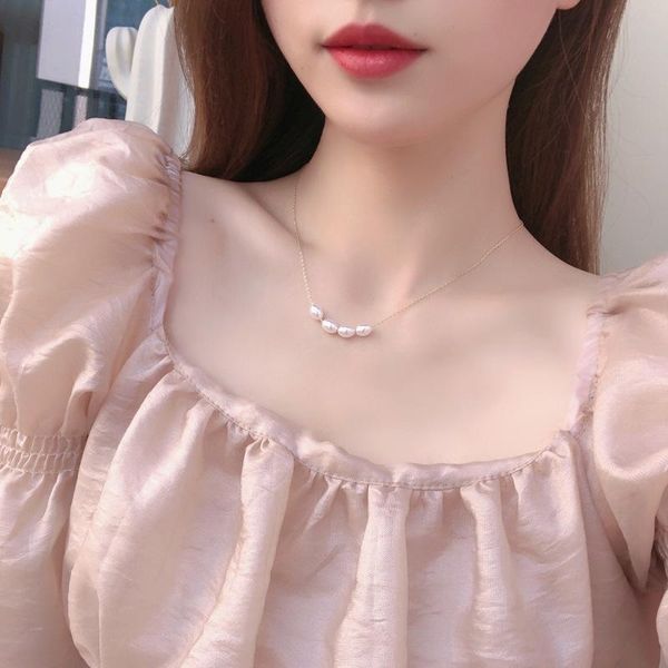 

chains beautiful temperament pearls simple necklaces fashion neckalce for woman, Silver