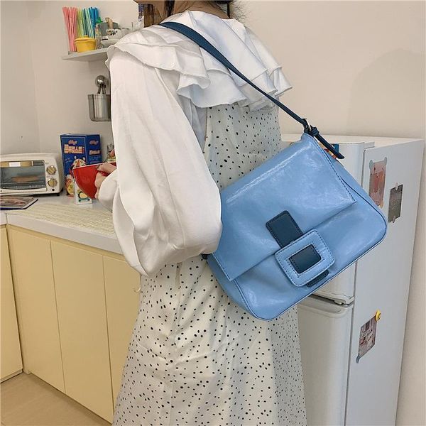 

women's bag 2021 ins design vintage axillary simple one-shoulder oblique large shoulder bags