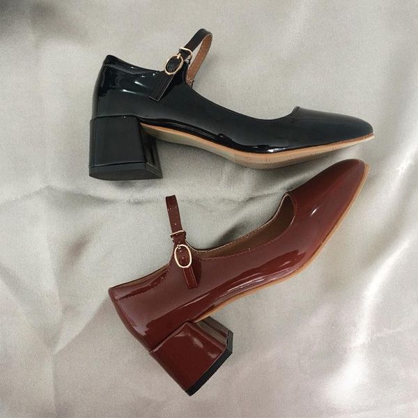 

dress shoes women heels leather women's button heel ladies, Black