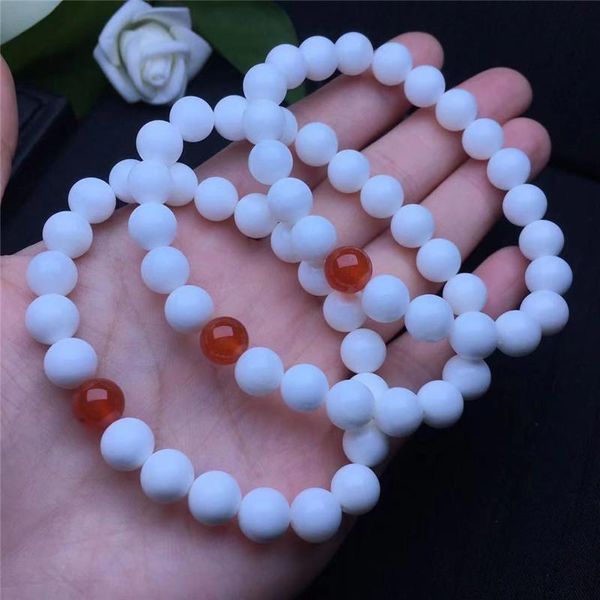 

beaded, strands white gemstone crystal stones round beads women lucky bracelet for healing jewelry, Black