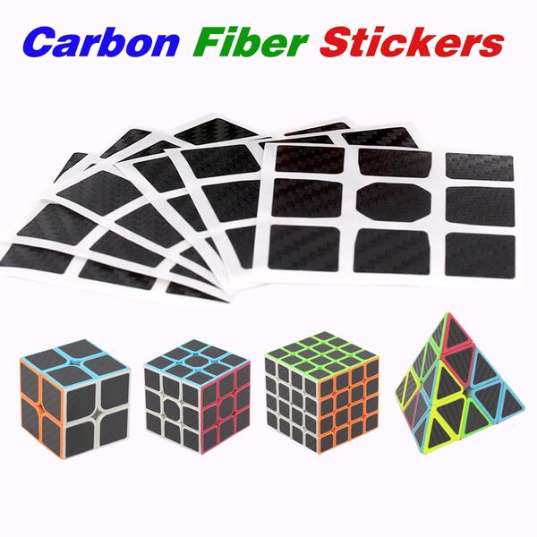 

magic cube carbon fibe stickers for puzzle cubes 2x2x2 3x3x3 4x4x4 pyramorphix pyramid diy stickers for magic cubes