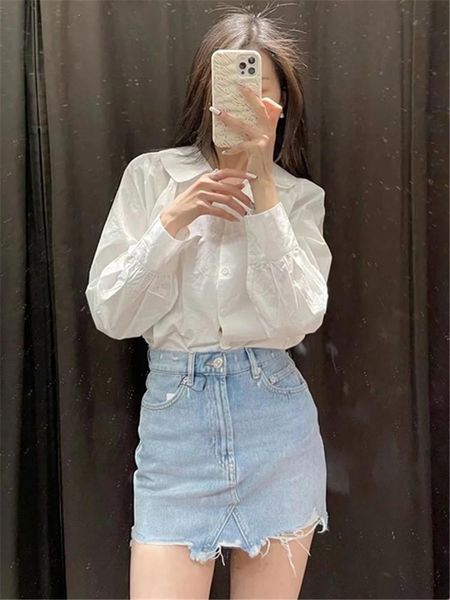 

skirts european and american style 2021 spring summer women's wear versatile solid color natural waist short denim mini skirt, Black
