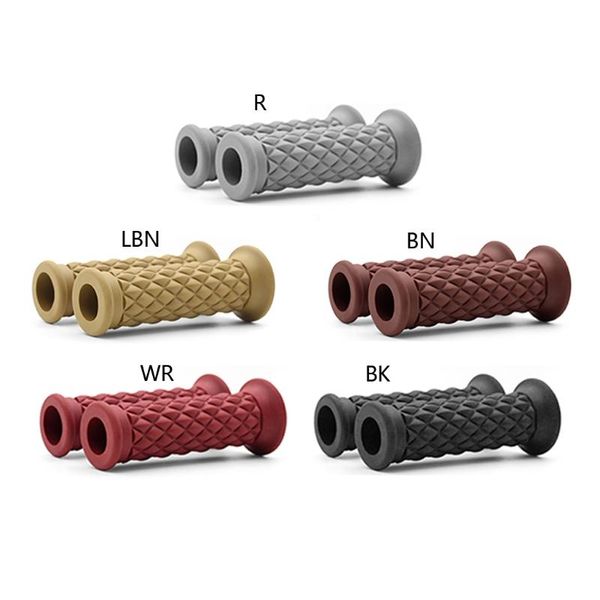 

handlebars 2pcs 7/8"22mm motorcycle rubber handlebar bike vintage hand grip bar end for styling