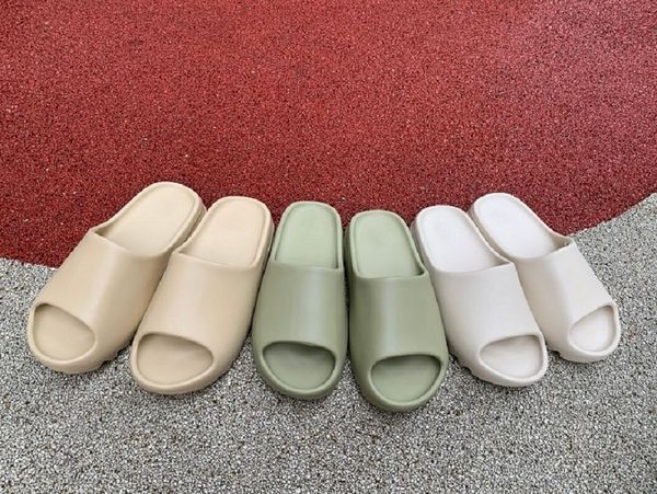 

kanye foam runner platform slipper sandal shoes resin triple black white bone earth brown mens women designers slides sandals us 5-11 ysj