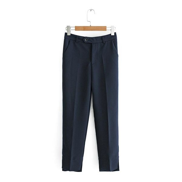 

women's pants & capris vomvoa 2021 spring high waist was thin straight casual korean version of irregular foot trousers women 1044, Black;white