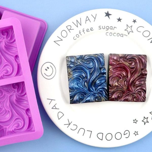 

4-cavity wavy flower silicone handmade soap mold cake oil plaster diy essential y5m9 craft tools