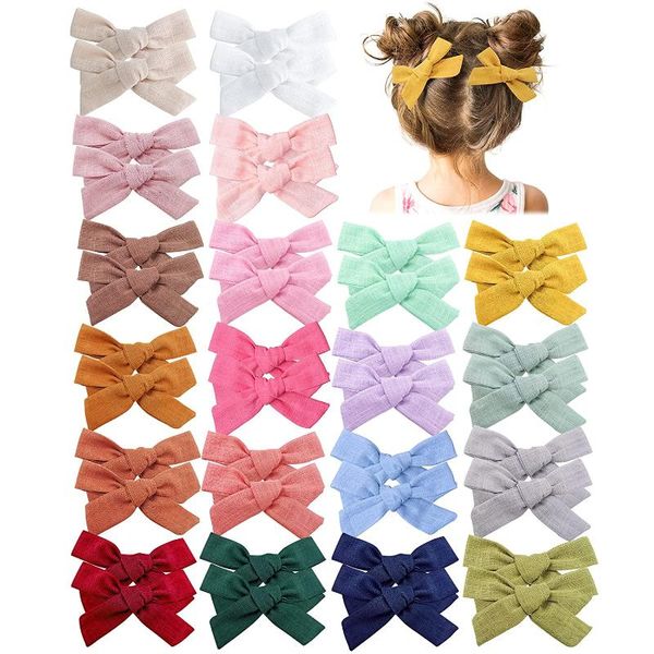 

hair clips 40-piece baby girl hairpin half-wrapped fabric children kids accessories solid color bow headdress