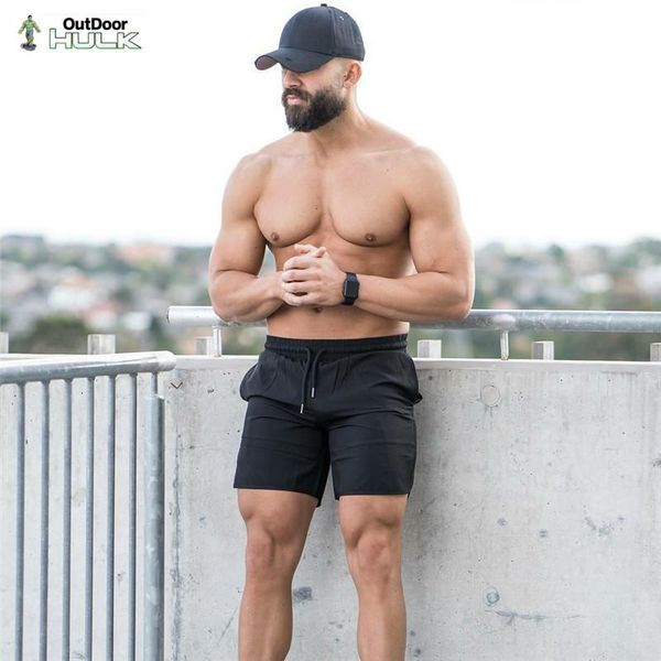 

running shorts 2021 men sports summer gyms short pants workout male quick dry sportswear jogger, Black;blue