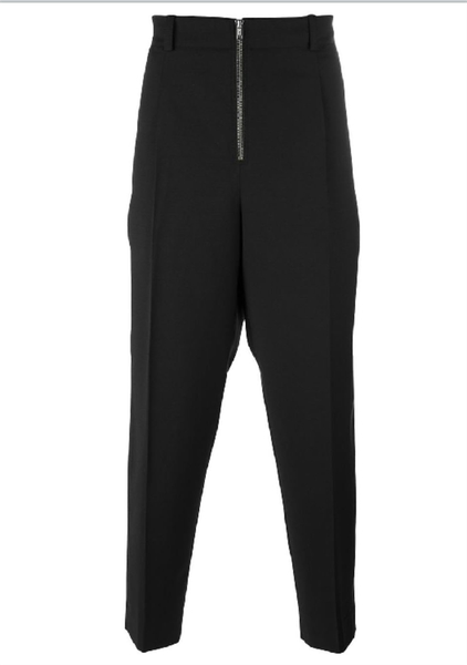 

men's pants men's spring and autumn casual fashion runway zipper design large straight leg nine - minute, Black