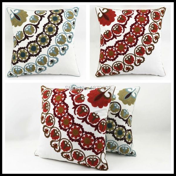 

45x45cm cotton canvas wool embroidery throw pillow case ht-ccwec-b-24-25 cushion/decorative