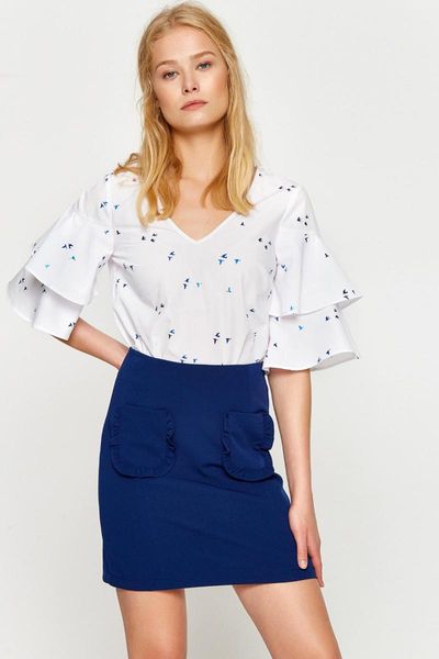 

skirts koton women navy blue skirt 7yaf70083, Black
