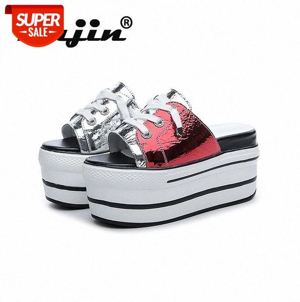 

fujin 2021 slippers women's sandals summer platform fashion breathable casual thick bottom mixed colors women slides #kr5i, Black