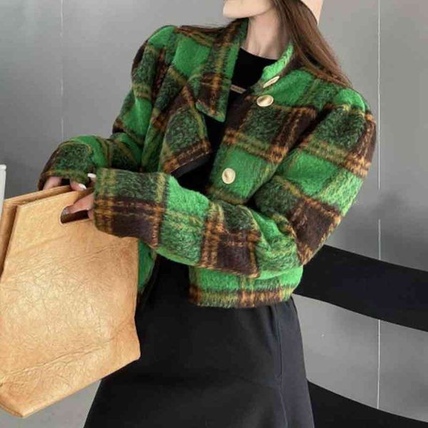 

women's vintage green wool et, 2021, Black;brown