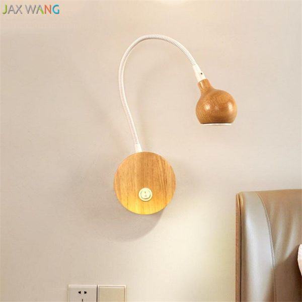

wall lamp jw nordic modern personality solid wood led lights for bedroom bedside study aisle home lighting fixtures decor