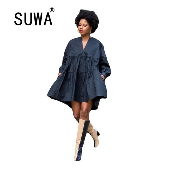 

casual dresses all black shirt blouses office for women 2021 product long sleeve ins recommend french style streetwear, Black;gray