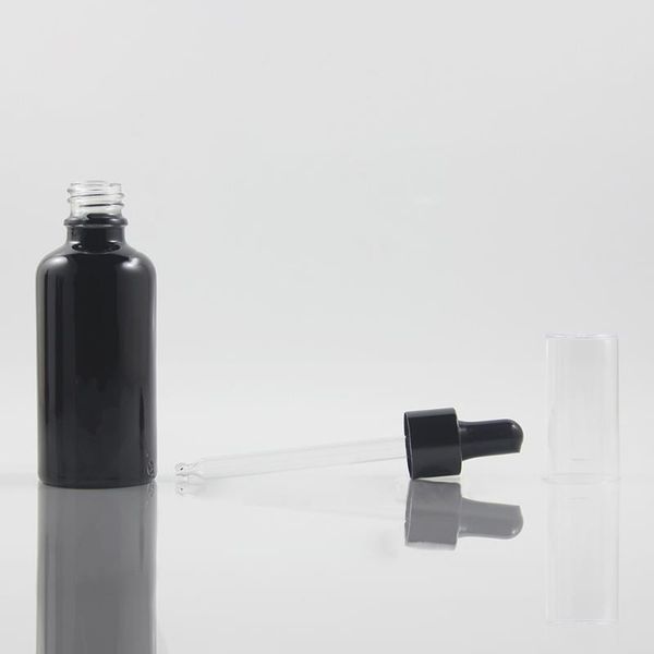 

storage bottles & jars 50pcs matte black/black empty 50ml glass bottle with dropper