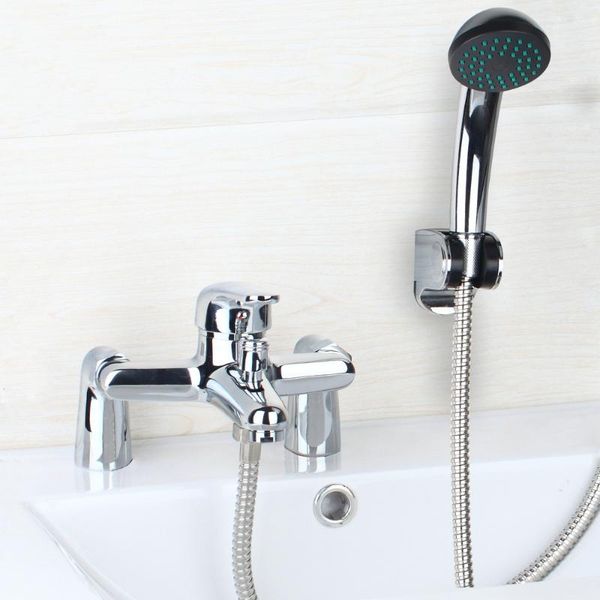

chrome brass shower set deck mounted tub faucet bathroom and cold mixer taps sets