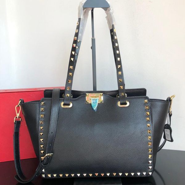 

classic rivet shopping bag crossbody mommy tote handbag ladies single shoulder back pouch cowhide litchi pattern
