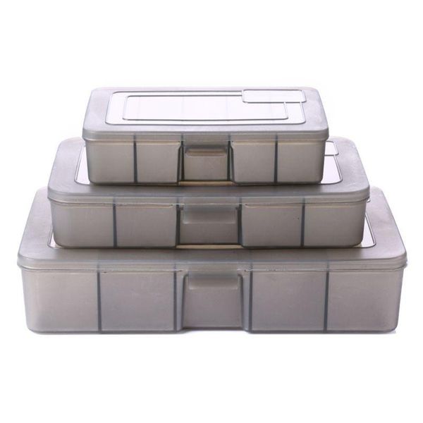 

fishing accessories compartments box hook tackle storage plastic lure bait case container tools69n
