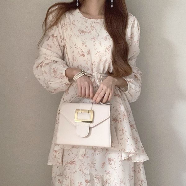 

dress double frilly ragged women's high hip waist print vacation dressed the neck long robe spring 2021, Black;gray