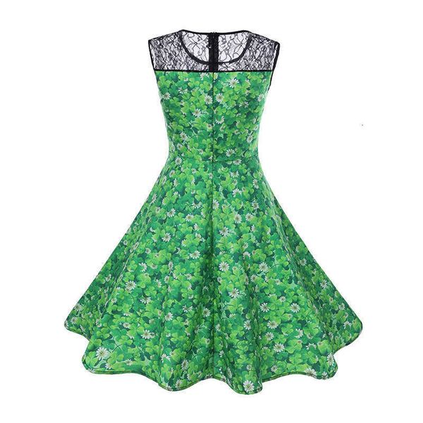 

casual dresses printed women's hepburn lace patchwork dress, Black;gray
