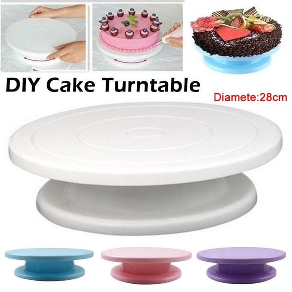 

baking & pastry tools 1pc cake revolving turntable diy piping (4 colors optional)