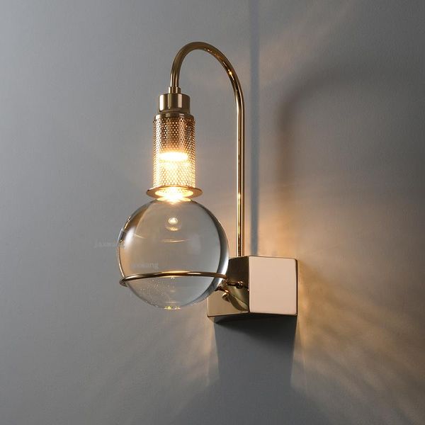 

wall lamp luxury luster crystal led light nordic bedroom sconces lighting modern design lamps decor kitchen accessories