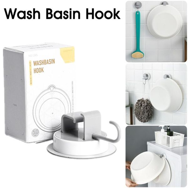 

wall hook self-adhesive washbasin holder no drilling punch-bathroom storage accessories organizer wash basins rack hanger bath accessor