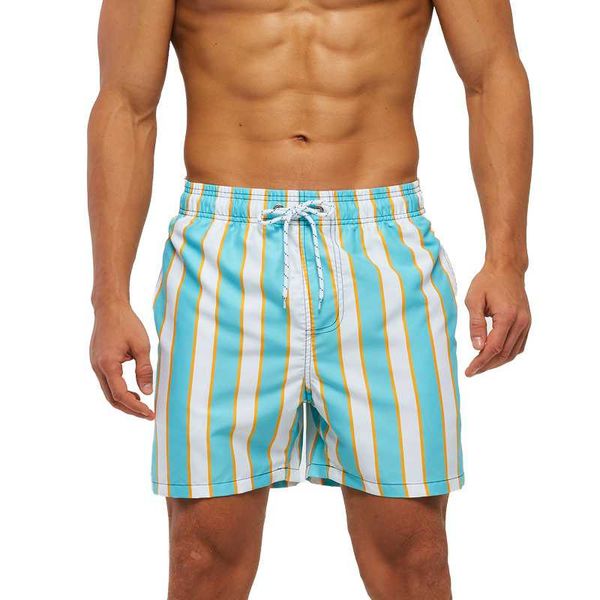

men's swimwear a302 stripe men swim shorts trunks beach board swimming pants swimsuits sports surffing short plus size