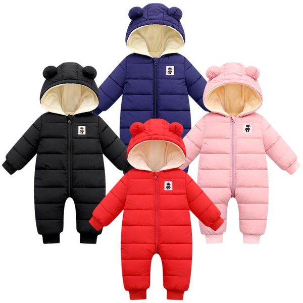 

clothing sets born infant baby boys girls hooded thick warm winter snowsuit romper coat outwear jacket pants outfits clothes, White