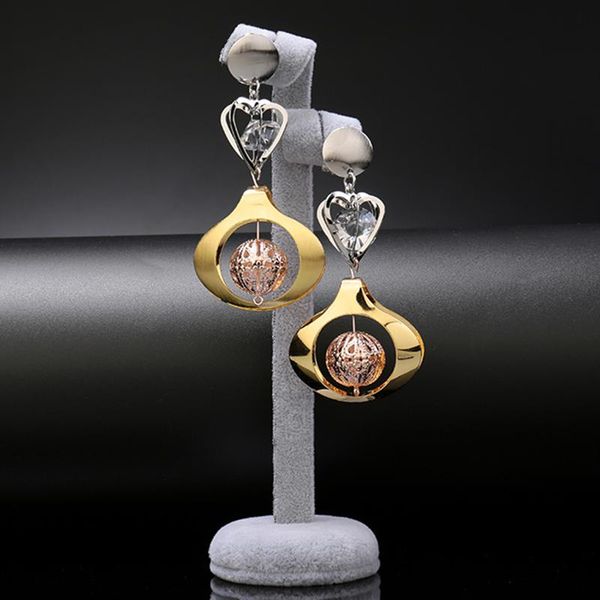 

dangle & chandelier 2021 dubai gold long drop earrings for women copper geometric cucurbit temple brazilian, Silver